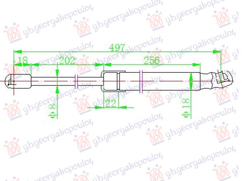 AMORTIZER GEPEK VRATA KARAVAN (498L-575N) MERCEDES C CLASS SDN/S.W. 2014-2018 (W205)