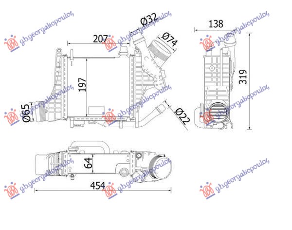HLADNJAK INTERKULRA 1.5/2.0 BENZIN/HIBRID (207x197) MERCEDES E CLASS 2020-2023 (W213)