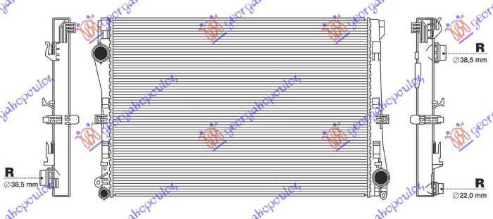 HLADNJAK MOTORA 1.6 DIZEL (MANUELNI/AUTOMATSKI) (640x448) MERCEDES C CLASS SDN/S.W. 2018-2021 (W205)