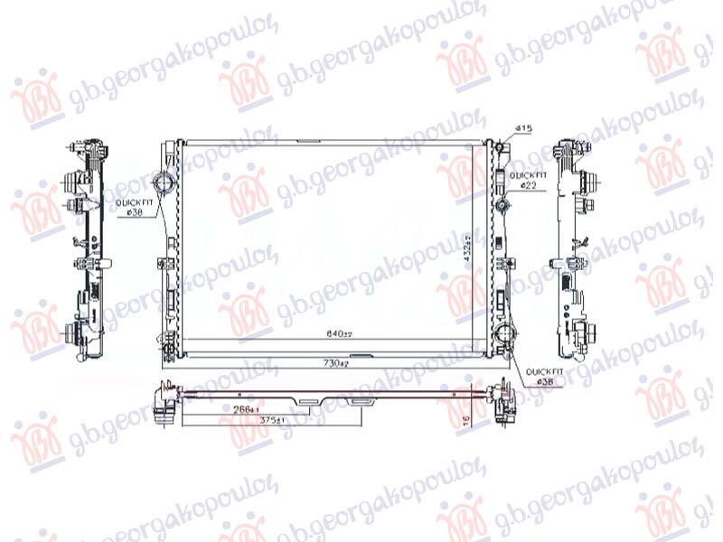 HLADNJAK MOTORA 1.6/2.0 BENZIN - 2.2 DIZEL (MAN/AUTO) (640x432) (NRF) MERCEDES C CLASS SDN/S.W. 2018-2021 (W205)