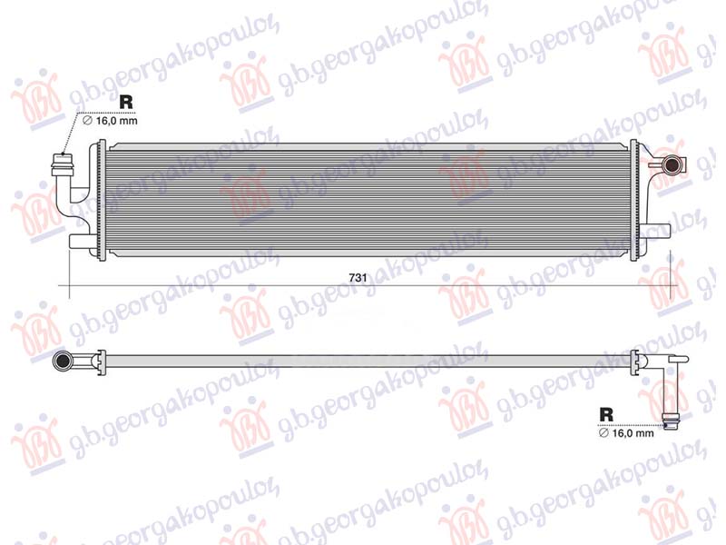 HLADNJAK MOTORA DODATNI BENZIN/DIZEL (635x117) MERCEDES C CLASS SDN/S.W. 2021- (W206)