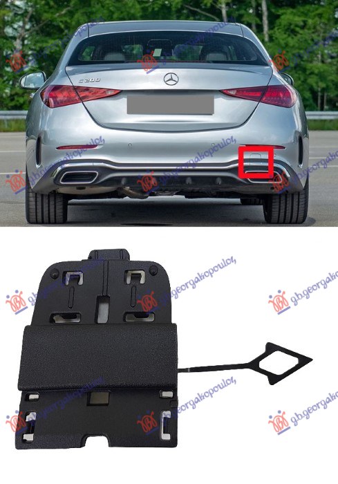POKLOPAC KUKE ZADNJEG BRANIKA SREDNJI CRNI (AMG-LINE) MERCEDES C CLASS SDN/S.W. 2021- (W206)