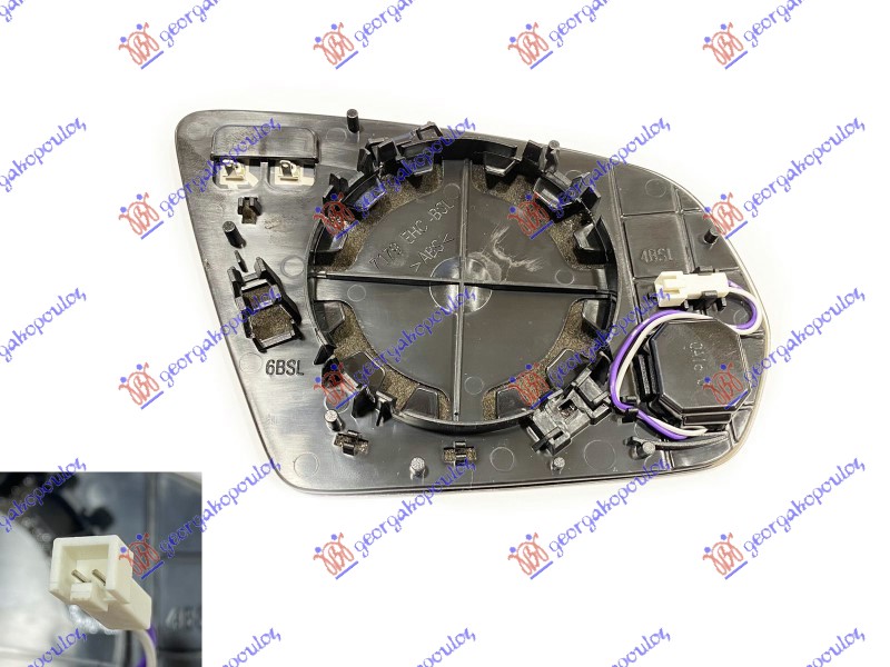 STAKLO RETROVIZORA SA GREJACEM (LED MRTAV UGAO) (2+2 PIN) (ASFERICNO) MERCEDES B CLASS 2019- (W247)