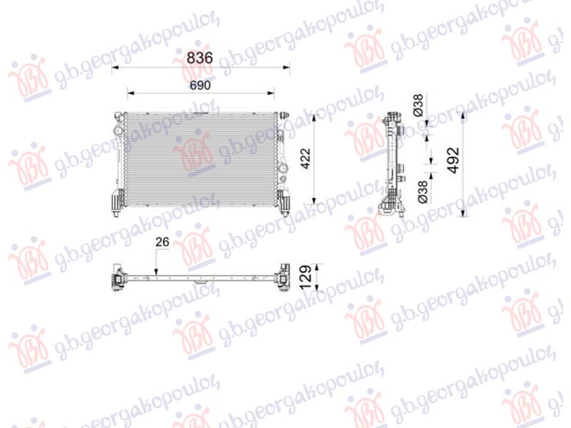 HLADNJAK MOTORA 2.1 DIZEL (691x418) (NRF) MERCEDES SPRINTER 2018- (W907)