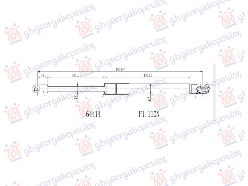 AMORTIZER HAUBE (790L-110N) MERCEDES G CLASS 1989-2024 (W461/463)