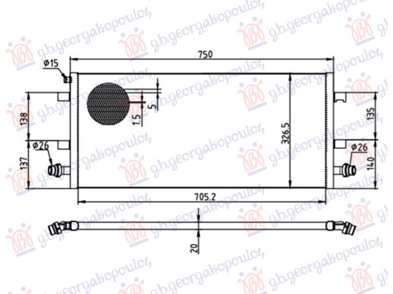 HLADNJAK MOTORA DODATNI 2.0 BENZIN (705x323) MERCEDES CLA 2019-2023 (C118/X118)