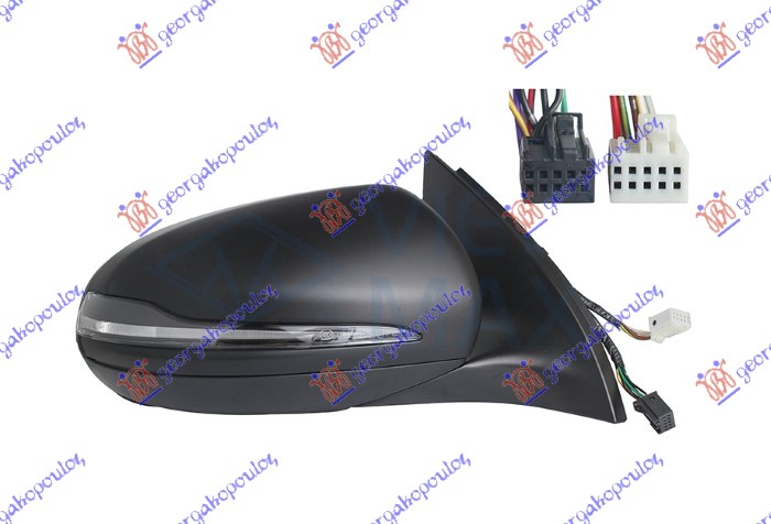 RETROVIZOR ELEKTRICNI SA GREJACEM PM (MEMORIJA) (MIGAVAC) (MRTAV UGAO LED) (8+5 PIN) (A KVALITET) (ASFERICNO STAKLO) MERCEDES EQA 2021- (243)