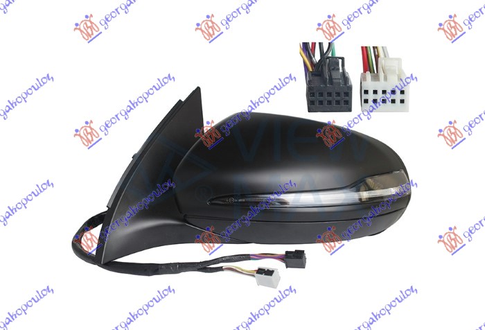 RETROVIZOR ELEKTRICNI SA GREJACEM PM (MEMORIJA) (MIGAVAC) (MRTAV UGAO LED) (8+5 PIN) (A KVALITET) (ASFERICNO STAKLO) MERCEDES EQA 2021- (243)