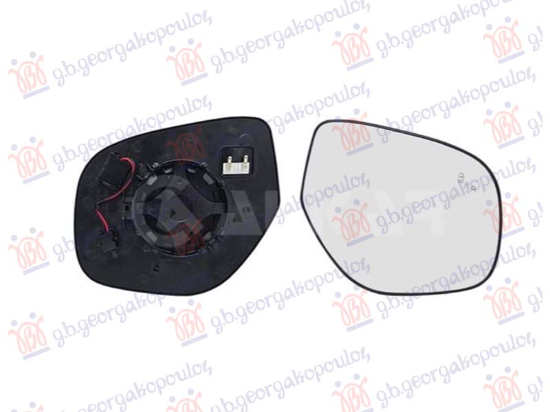 STAKLO RETROVIZORA SA GREJACEM (MODEL SA MIGAVCEM) (2 + 2 PIN) (KONVEKSNO) MITSUBISHI ASX 2020-2023 (GA/W)