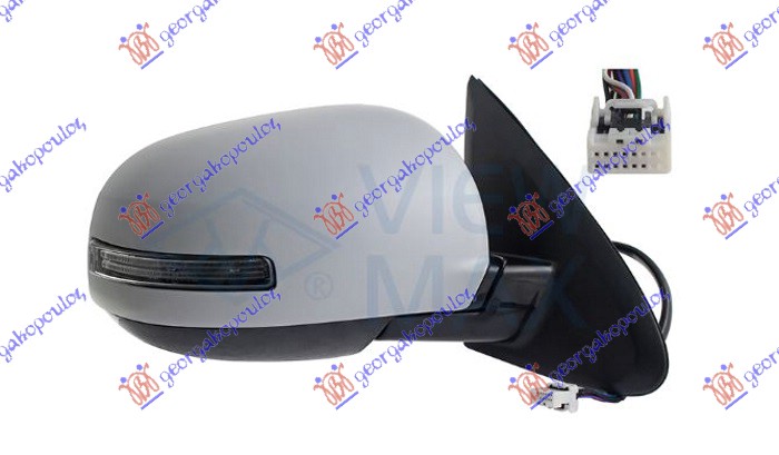 RETROVIZOR ELEKTRICNI SA GREJACEM PM (ELEKTRO-SKLOPIV) (MIGAVAC) (MRTAV UGAO) (11 PIN) (A KVALITET) (KONVEKSNO STAKLO) MITSUBISHI OUTLANDER 2016-2020 (GGW/GFW/ZL/ZK)