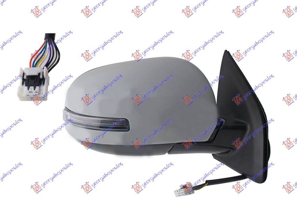 RETROVIZOR ELEKTRICNI SA GREJACEM PM (ELEKTRO-SKLOPIV) (MIGAVAC) (9 PIN) (A KVALITET) (KONVEKSNO STAKLO) MITSUBISHI ASX 2020-2023 (GA/W)