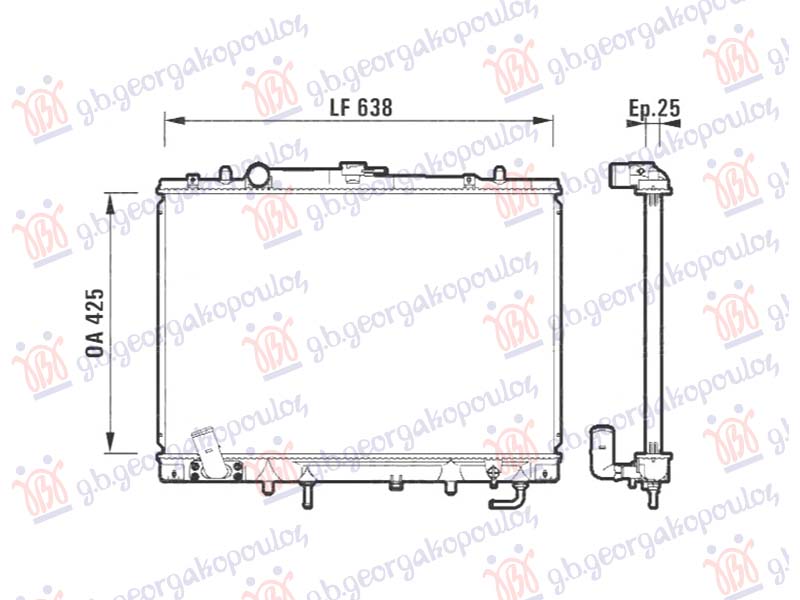 HLADNJKA MOTORA 3.0 BENZIN (MAN/AUTO) (425x638) (NRF) MITSUBISHI PAJERO SPORT 2000-2006 (LK7/K9)
