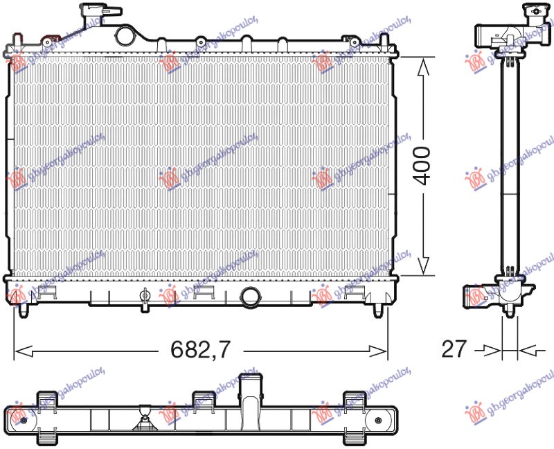HLADNJAK MOTORA 1.5 T-Mivec BENZIN (AUTO) (400x685x26) (KOYO) MITSUBISHI ECLIPSE CROSS 2018-2022 (GK/GL)