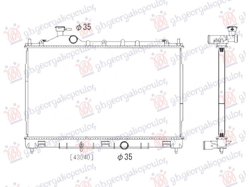 HLADNJAK MOTORA 1.5 T-Mivec BENZIN (AUTO) (400x685x26) MITSUBISHI ECLIPSE CROSS 2018-2022 (GK/GL)