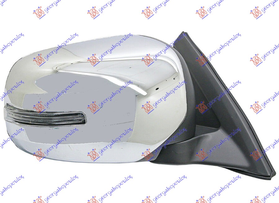 RETROVIZOR ELEKTRICNI HROM (MIGAVAC LED) MITSUBISHI P/U L200 2006-2010 (KAT/KBT)