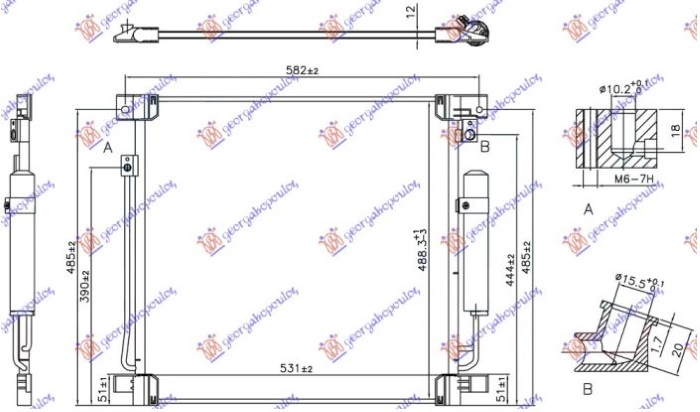 HLADNJAK KLIME ZA SVE MODELSE (515x503x12) (KOYO) MITSUBISHI P/U L200 2019-2024 (KJ/KK/KL)
