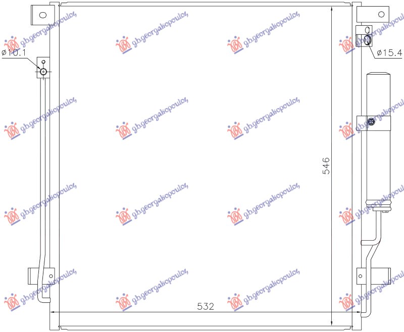 HLADNJAK KLIME 2.2/2.4 DIZEL (532x562x12) (KOYO) MITSUBISHI P/U L200 2019-2024 (KJ/KK/KL)