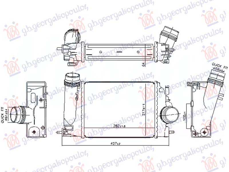 HLADNJAK INTERKULERA 1.2 BENZIN (282x217) (NRF) NISSAN QASHQAI 2013-2017 (J11)