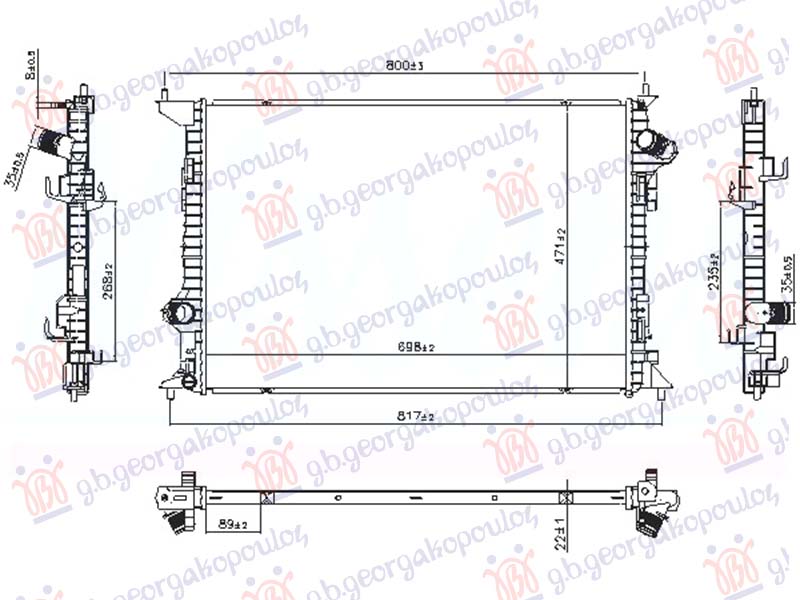 HLADNJAK MOTORA 1.5/1.7 DIZEL (698x470) NISSAN QASHQAI 2017-2021 (J11)