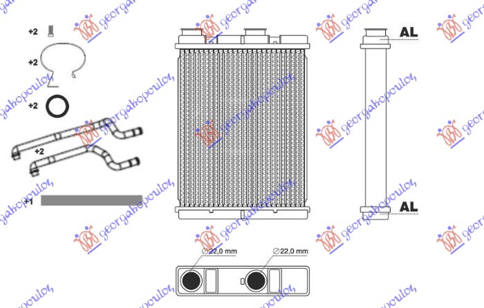 GREJAC KABINE 1.2/1.3//2.0i 16V BENZIN - 1.5/1.6 dCi DIZEL (202x160x26) NISSAN QASHQAI 2017-2021 (J11)