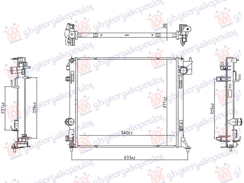 HLADNJKA MOTORA 1.6/1.8 BENZIN (MAN) (540x471) RENAULT ESPACE 2015-2023 (JR)