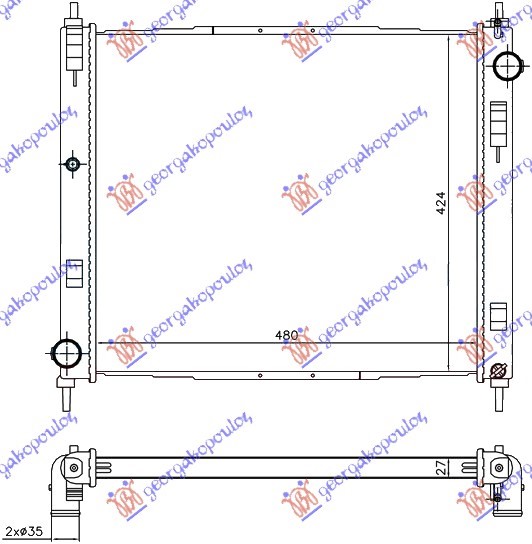 HLADNJAK MOTORA 1.5 DCi (478x444x27) (NRF) NISSAN CUBE 2009-2018 (Z12)