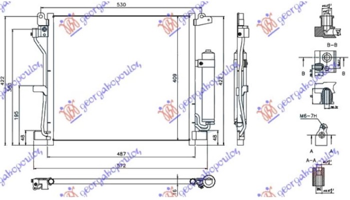 HLADNJAK KLIME 1.5DCi DIZEL (487x409x16) VENTIL NA FILTERU (MARELLI) NISSAN JUKE 2015-2019 (F15)