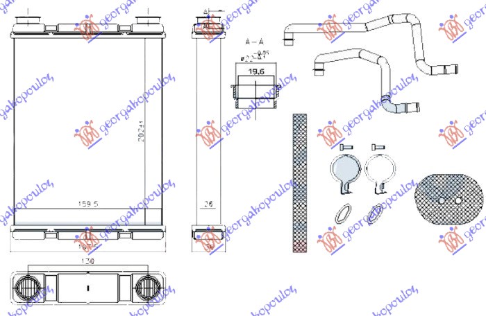 GREJAC KABINE 1.6i 16V BENZIN - 1.5 dCi DIZEL (202x160x26) (TIP VALEO) NISSAN PULSAR 2015- (C13)
