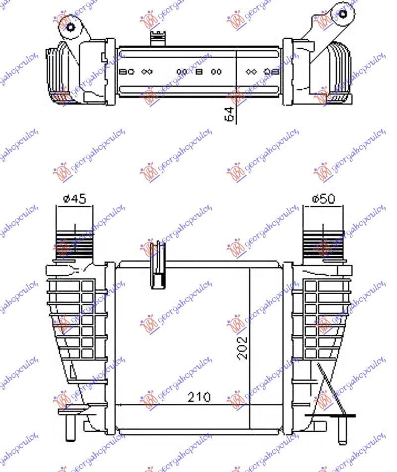 HLADNJAK INTERKULERA 1.5 DIZEL (210x205x64) NISSAN NOTE 2006-2013 (E11/NE11)