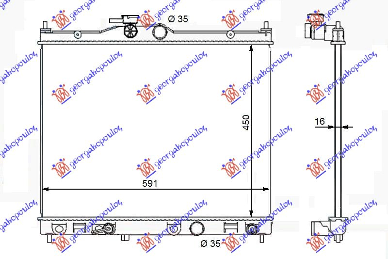 HLADNJAK MOTORA 1.6/16V (45x59x16) (KOYO) NISSAN NV 200/EVALIA 2009-