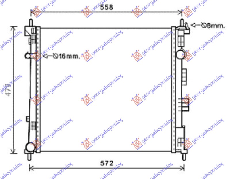 HLADNJAK MOTORA 1.5 DCi DIZEL (490x460x27) 13- (KOYO) NISSAN NV 200/EVALIA 2009-