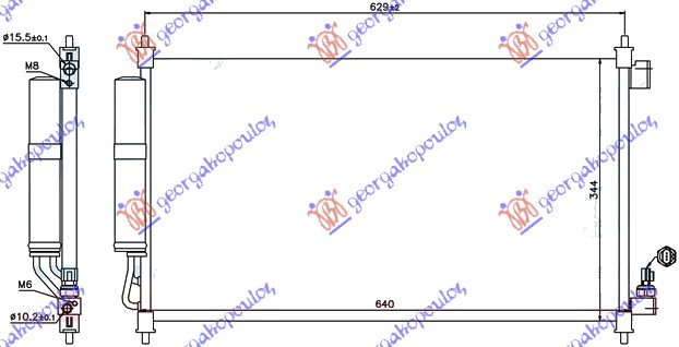 HLADNJAK KLIME 1.6i 16V (610x342x16) NISSAN NV 200/EVALIA 2009-