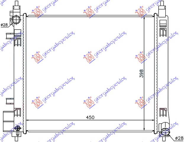 HLADNJAK MOTORA 1.2 DIG (HR12DDR) (MAN/AUTO) (45x40) NISSAN MICRA 2013-2017 (K13)