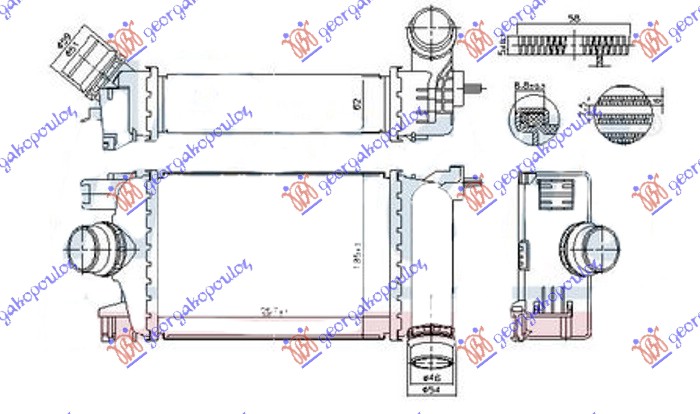 HLADNJAK INTERKULERA 1.5 DCI DIZEL (257x185x62) (NISSENS) NISSAN MICRA 2017- (K14)
