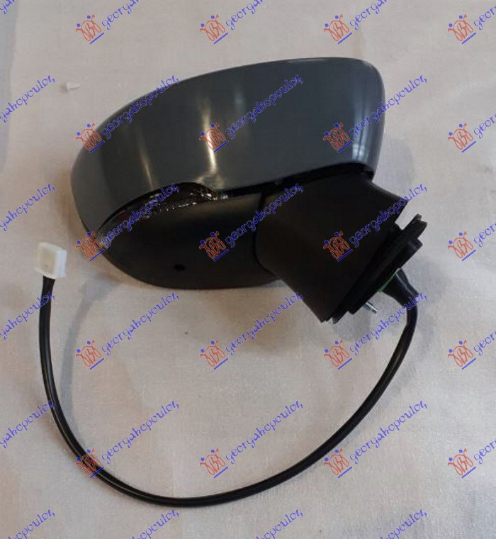 RETROVIZOR ELEKTRICNI SA GREJACEM (MIGAVAC LED) (7 PIN) (KONVEKSNO STAKLO) NISSAN MICRA 2017- (K14)