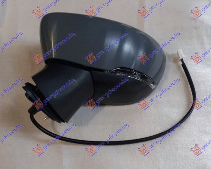RETROVIZOR ELEKTRICNI SA GREJACEM (MIGAVAC LED) (7 PIN) (KONVEKSNO STAKLO) NISSAN MICRA 2017- (K14)