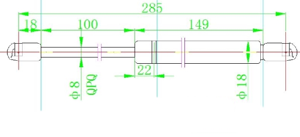 AMORTIZER GEPEK VRATA 93-97 (285L-580N) NISSAN TERRANO II 1993-2007 (R20)