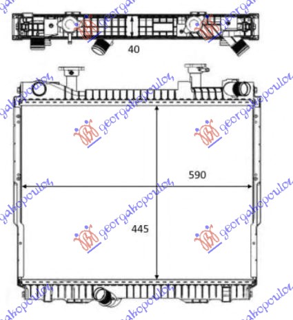 HLADNJAK MOTORA 2.5 D DIZEL (445x570x40) (NRF) NISSAN CABSTAR 2007- (F24M/F24W)