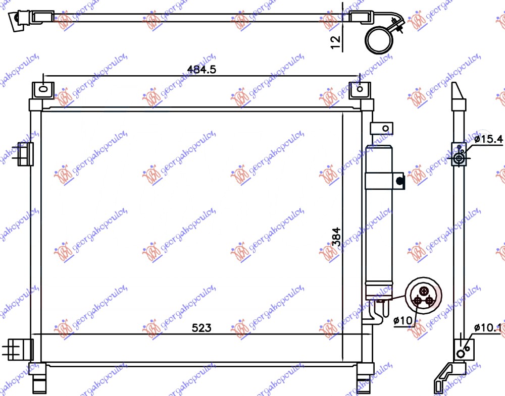 HLADNJAK KLIME 1.2 BENZIN (490x385x12) NISSAN NOTE 2013- (E12)