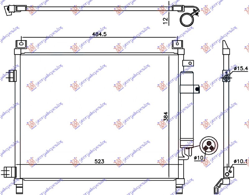 HLADNJAK KLIME 1.2 BENZIN (490x385x12) (KOYO) NISSAN NOTE 2013- (E12)