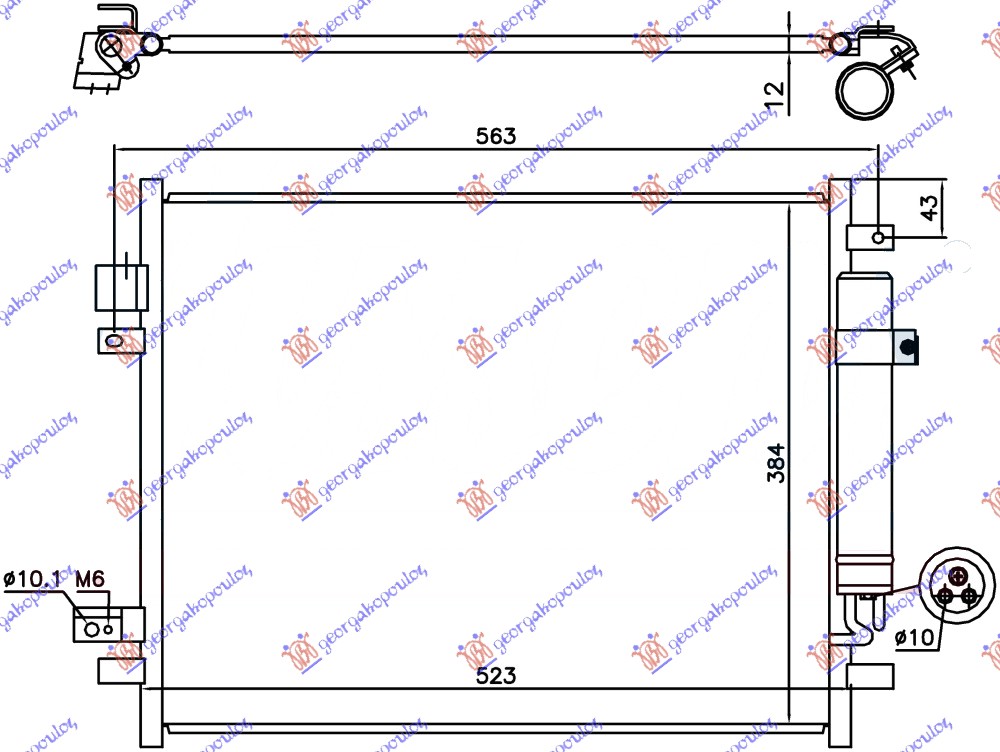 HLADNJAK KLIME 1.2 DIG BENZIN - 1.5 dCi DIZEL (490x385x12) NISSAN NOTE 2013- (E12)