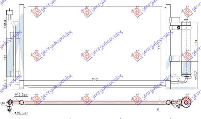 HLADNJAK KLIME (645x332x16) 2010-13 NISSAN LEAF 2011-2017 (ZE0)