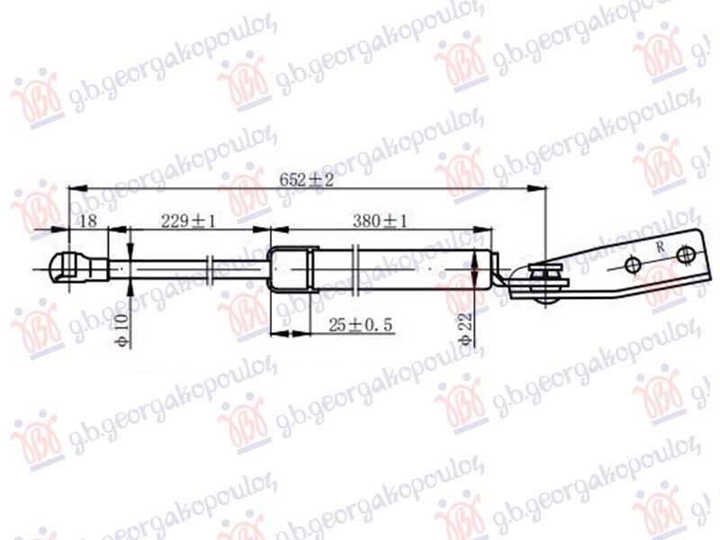 AMORTIZER GEPEK VRATA (652L-450N) NISSAN X-TRAIL 2014-2017 (T32/T32R/T32RR)
