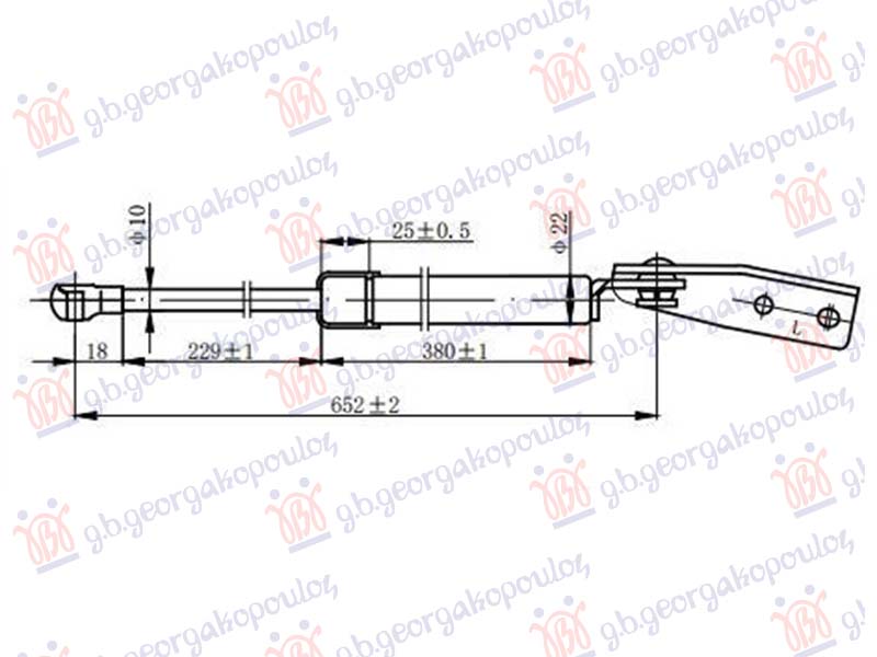AMORTIZER GEPEK VRATA (652L-450N) NISSAN X-TRAIL 2014-2017 (T32/T32R/T32RR)