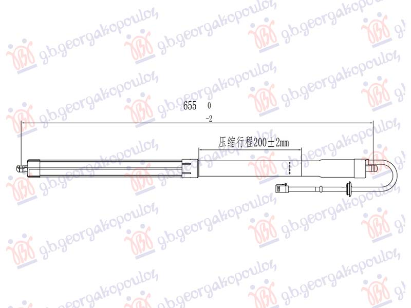 AMORTIZER GEPEK VRATA ELEKTRICNI NISSAN X-TRAIL 2014-2017 (T32/T32R/T32RR)