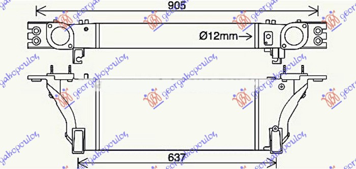 HLADNJAK INTERKULERA 3.0 dCi DIZEL (515x225x80) NISSAN P/U NAVARA 2WD-4WD 2010-2015 (D40)
