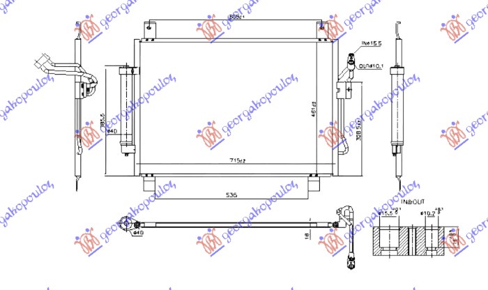 HLADNJAK KLIME 2.5 HIBRID - 3.5 BENZIN (715x461) (NISSENS) NISSAN PATHFINDER 2013-2017 (R52)