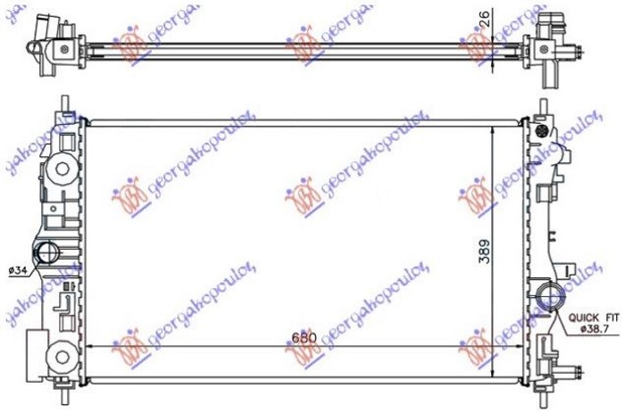 HLADNJAK MOTORA 1.7/2.0 DIZEL (680x395) (NRF) CHEVROLET CRUZE 2009-2013