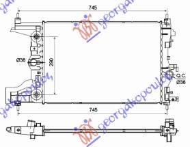 HLADNJAK MOTORA 1.6 BENZIN (AUTO) (-AC) (58x39x16) OPEL ASTRA J 4D 2013- (P10)