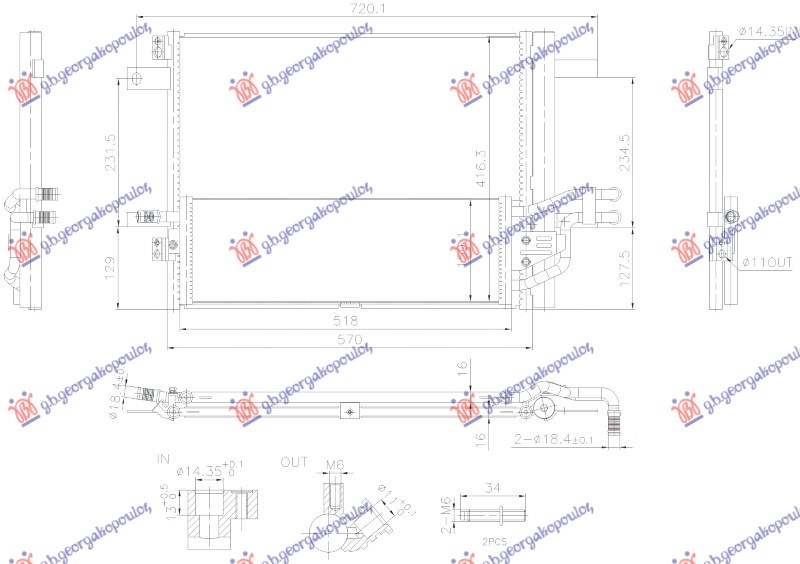 HLADNJAK KLIME 1.6 BENZN/HIBRID (530x415x16) OPEL ASTRA L 2021- (OV5)